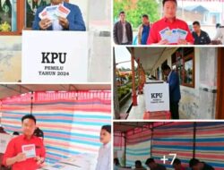 Pemilu 2024, Bupati dan Wakil Bupati Humbahas Mencoblos di Desa Pakkat Kecamatan Doloksanggul