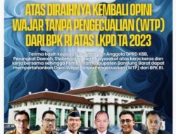 Ucapan Atas Diraihnya Opini WTP Kabupaten Bandung Barat Tahun 2023