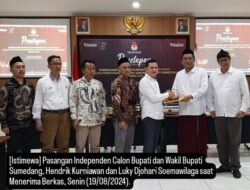 Pasangan Perseorangan Hendrik Kurniawan-Luky Djohari Soemawilaga Resmi Melaju ke Pilkada Sumedang 2024