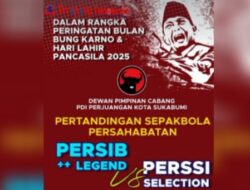 DPC PDI Perjuangan Kota Sukabumi Gelar Laga Persahabatan Sepak Bola Peringati Bulan Bung Karno dan Hari Lahir Pancasila