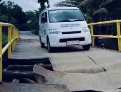 Hati-Hati! Jembatan Desa Kotadaro 1 Rantau Panjang Ogan Ilir Ini Terancam Ambruk