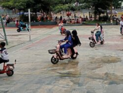 Penyewaan Sepeda Listrik dan Mobil-Mobilan Kembali Menjamur di Lapang Merdeka Sukabumi