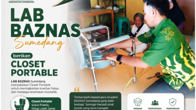 Amanah Muzaki Hadirkan Manfaat Nyata, BAZNAS Sumedang Bantu Lansia dengan Closet Portable